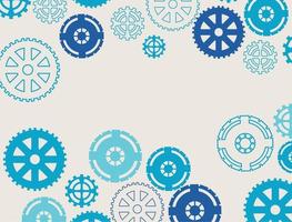 blue gears cogs machinery vector