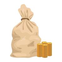 money bag and coins