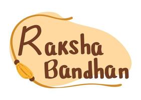 raksha bandhan lettering card vector