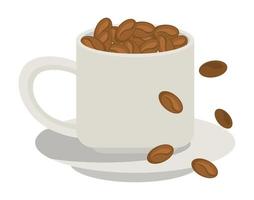 coffee cup with seeds vector