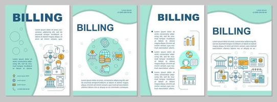 Billing services brochure template layout. Payment systems. Flyer, booklet, leaflet print design with linear illustrations. Vector page layouts for magazines, annual reports, advertising posters