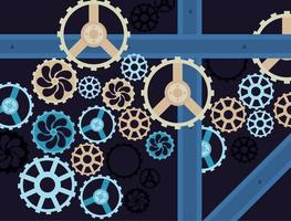 gears cogs with ribbon vector