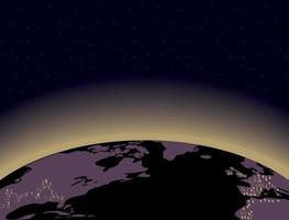 half earth space night view vector