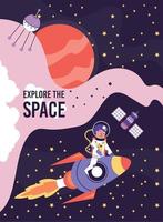 explore the space card vector