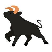 bull wild animal vector