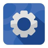 gear blue app button vector