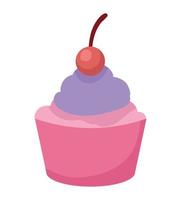 sweet cupcake pastry vector