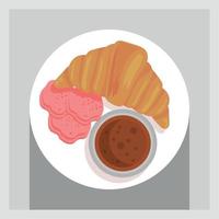 croissant and chocolate airview vector