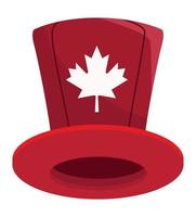 red tophat with maple leaf vector