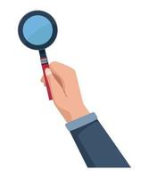 hand with magnifying glass vector