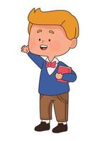 blond little student boy vector