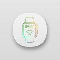 NFC smartwatch app icon. Near field communication. Smart wristwatch. Contactless technology. UIUX user interface. Web or mobile application. Vector isolated illustration