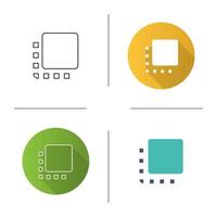 Flip to front button icon. Flat design, linear and color styles. Isolated vector illustrations