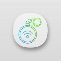 NFC trinket app icon. Near field communication. RFID tag. Contactless technology. UIUX user interface. Web or mobile application. Vector isolated illustration