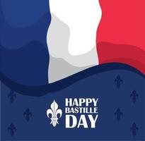 happy bastille day celebration vector