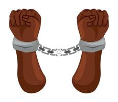 slave hands with handcuffs vector