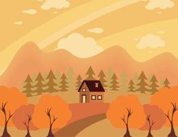 autumn seasonal landscape vector