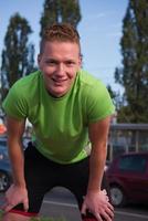 portrait of a young man on jogging photo