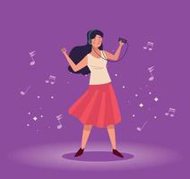 young woman dancing vector