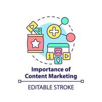 Importance of content marketing concept icon. Customer behavior trend abstract idea thin line illustration. Isolated outline drawing. Editable stroke. vector
