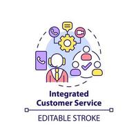Integrated customer service concept icon. Type of customer service abstract idea thin line illustration. Isolated outline drawing. Editable stroke. vector