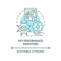 Key performance indicators turquoise concept icon. Efficient energy management abstract idea thin line illustration. Isolated outline drawing. Editable stroke. vector