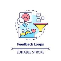 Feedback loops concept icon. Complaints and suggestions. Solving for customer needs abstract idea thin line illustration. Isolated outline drawing. Editable stroke. vector