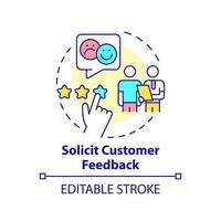 Solicit customer feedback concept icon. Identifying customer needs abstract idea thin line illustration. Isolated outline drawing. Editable stroke. vector