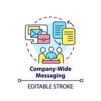 Company wide messaging concept icon. Corporate interaction. Solving for customer need abstract idea thin line illustration. Isolated outline drawing. Editable stroke. vector