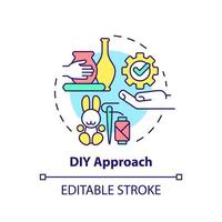 DIY approach concept icon. Do it yourself hobby. Customer behavior trend abstract idea thin line illustration. Isolated outline drawing. Editable stroke. vector