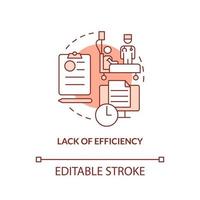 Lack of efficiency terracotta concept icon. Barrier to access healthcare abstract idea thin line illustration. Isolated outline drawing. Editable stroke. vector