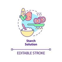 Starch solution concept icon. Cooked starches. Variety of vegan diet abstract idea thin line illustration. Isolated outline drawing. Editable stroke. vector