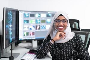 afro american modern  muslim woman photo
