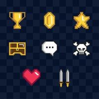 videogame icon set vector