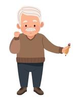 old man with pencil vector