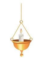 candle in chandelier hanging vector