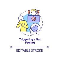 Triggering gut feeling concept icon. Unhealthy environment. Sign of toxic workplace abstract idea thin line illustration. Isolated outline drawing. Editable stroke. vector