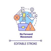 No forward movement concept icon. Stagnation. Sign of toxic workplace abstract idea thin line illustration. Isolated outline drawing. Editable stroke. vector