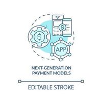 Next-generation payment models turquoise concept icon. Healthcare problem abstract idea thin line illustration. Isolated outline drawing. Editable stroke. vector