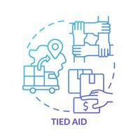 Tied aid blue gradient concept icon. Type of international aid abstract idea thin line illustration. Providing support. Grants and loans. Isolated outline drawing. vector