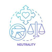 Neutrality blue gradient concept icon. Foreign aid regulation abstract idea thin line illustration. Approach without discrimination. Isolated outline drawing. vector