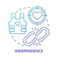 Independence blue gradient concept icon. Foreign assistance rule abstract idea thin line illustration. Beyond authority. Maintaining autonomy. Isolated outline drawing. vector