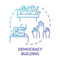 Democracy building blue gradient concept icon. Armed conflicts prevention method abstract idea thin line illustration. Political freedom. Isolated outline drawing. vector