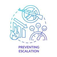 Preventing escalation blue gradient concept icon. Post-conflict reconstruction abstract idea thin line illustration. Sustainable peace. Isolated outline drawing. vector