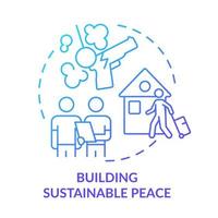 Building sustainable peace blue gradient concept icon. Post conflict recovery abstract idea thin line illustration. Violence prevention. Isolated outline drawing. vector