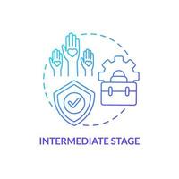 Intermediate stage blue gradient concept icon. Start returning to normal life. PTSD treatment abstract idea thin line illustration. Isolated outline drawing. vector