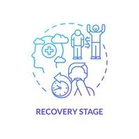 Recovery stage blue gradient concept icon. Traumatic experience overcoming. PTSD treatment abstract idea thin line illustration. Isolated outline drawing. vector