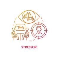 Stressor red gradient concept icon. Witness of traumatic event. Painful experience. Criteria for PTSD abstract idea thin line illustration. Isolated outline drawing. vector