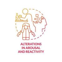 Alterations in arousal and reactivity red gradient concept icon. Behavioral disorder. Criteria for PTSD abstract idea thin line illustration. Isolated outline drawing. vector