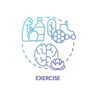 Exercise blue gradient concept icon. Calming mind and life balance. Technique to relax. Coping with PTSD abstract idea thin line illustration. Isolated outline drawing. vector